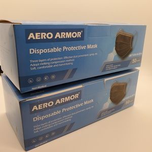 200 pieces disposable black face masks (4 boxes)